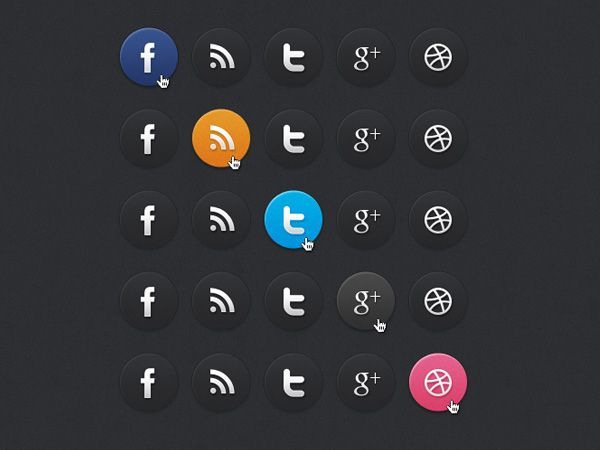 Ilustração dos ícones de Dark Social Media Icons