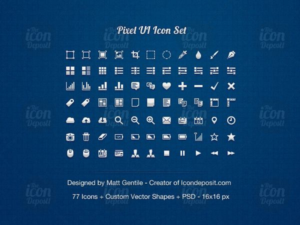 Ilustração dos ícones de Pixel UI Icon Set